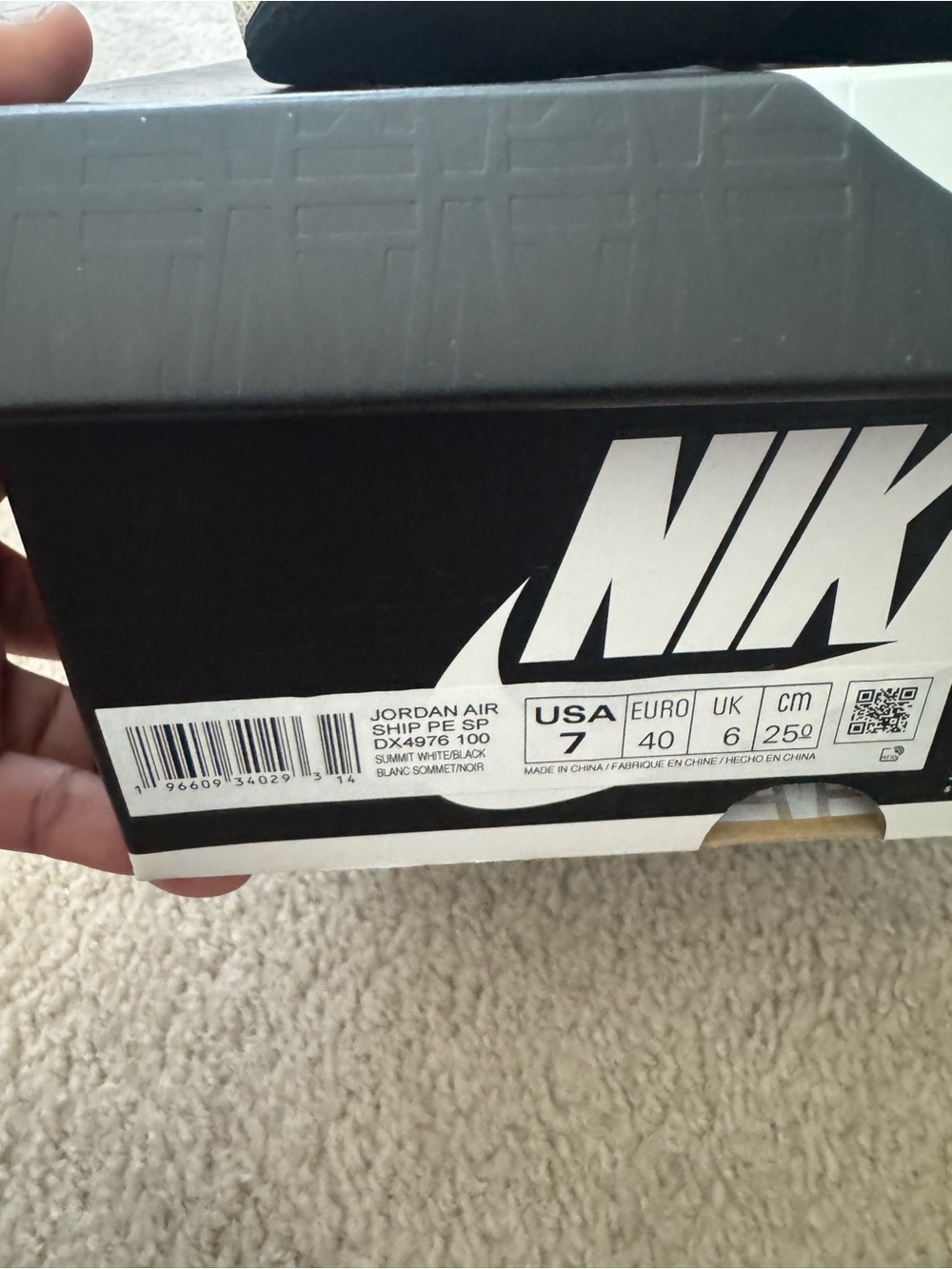 Jordan Kids White and Cream High-Top Sneakers - Picture 3 of 3